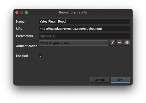 QGIS Repository Settings